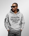 Black Man Wearing a Hoodie and Sunglasses Mockup