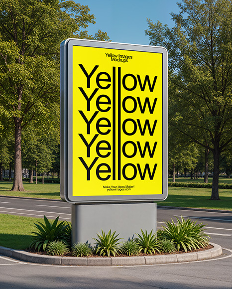 Outdoor Vertical Billboard Mockup