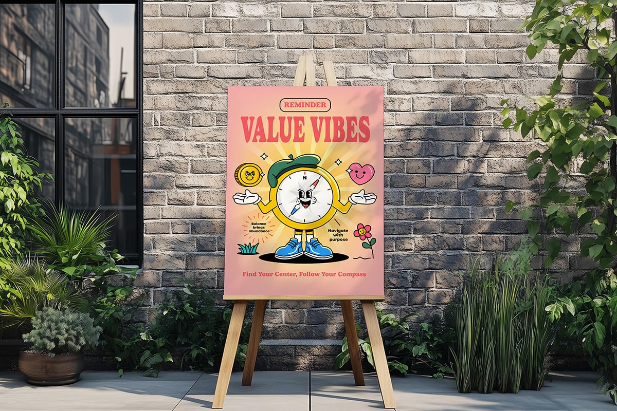 Groovy Nature Wisdoms – 20 Motivational Posters in Retro Cartoon Style (Vector Pack)