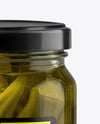 Glass Jar with Pickled Okra Mockup