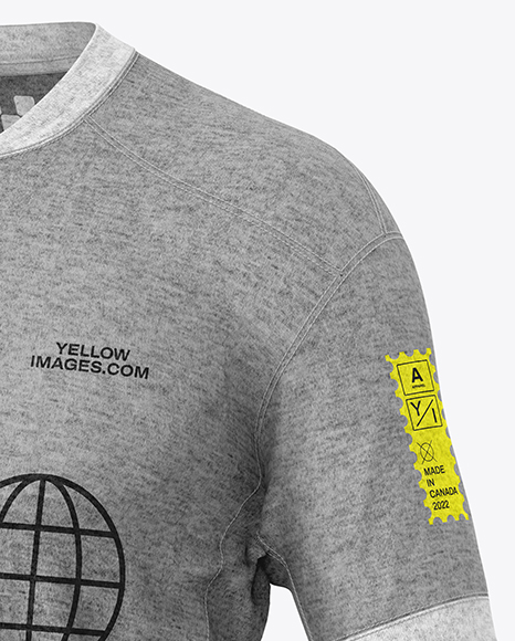 Heather T-Shirt Mockup - Half Side View