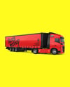 Semi Trailer Truck Mockup - Front Half Side View