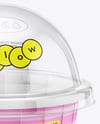Paper Cup with Clear Plastic Dome Cap Mockup