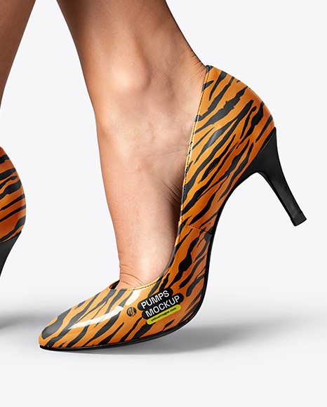 Pair of Pumps on Woman's Legs Mockup