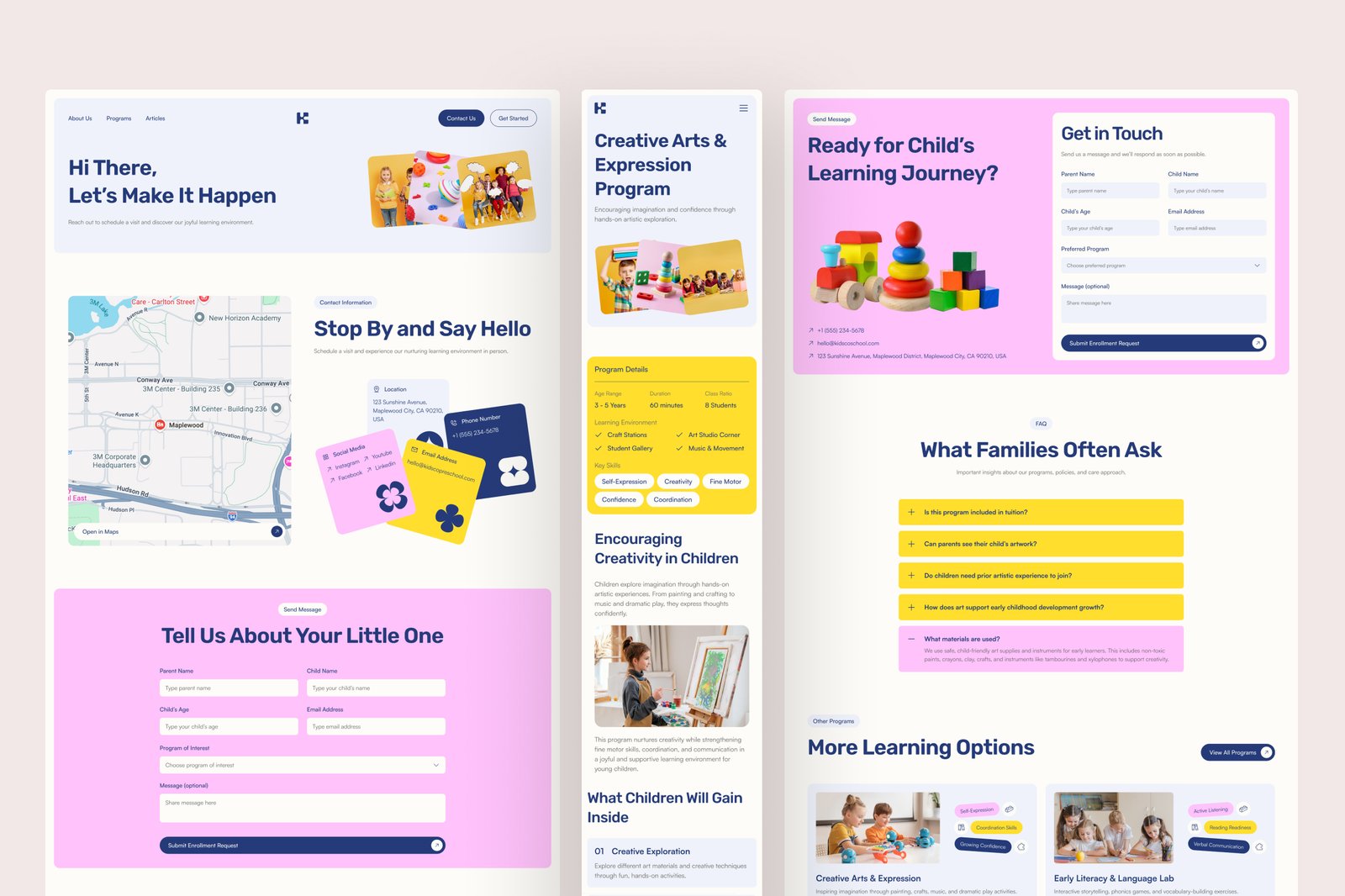Kidsco – Early Education Website UI Figma Template