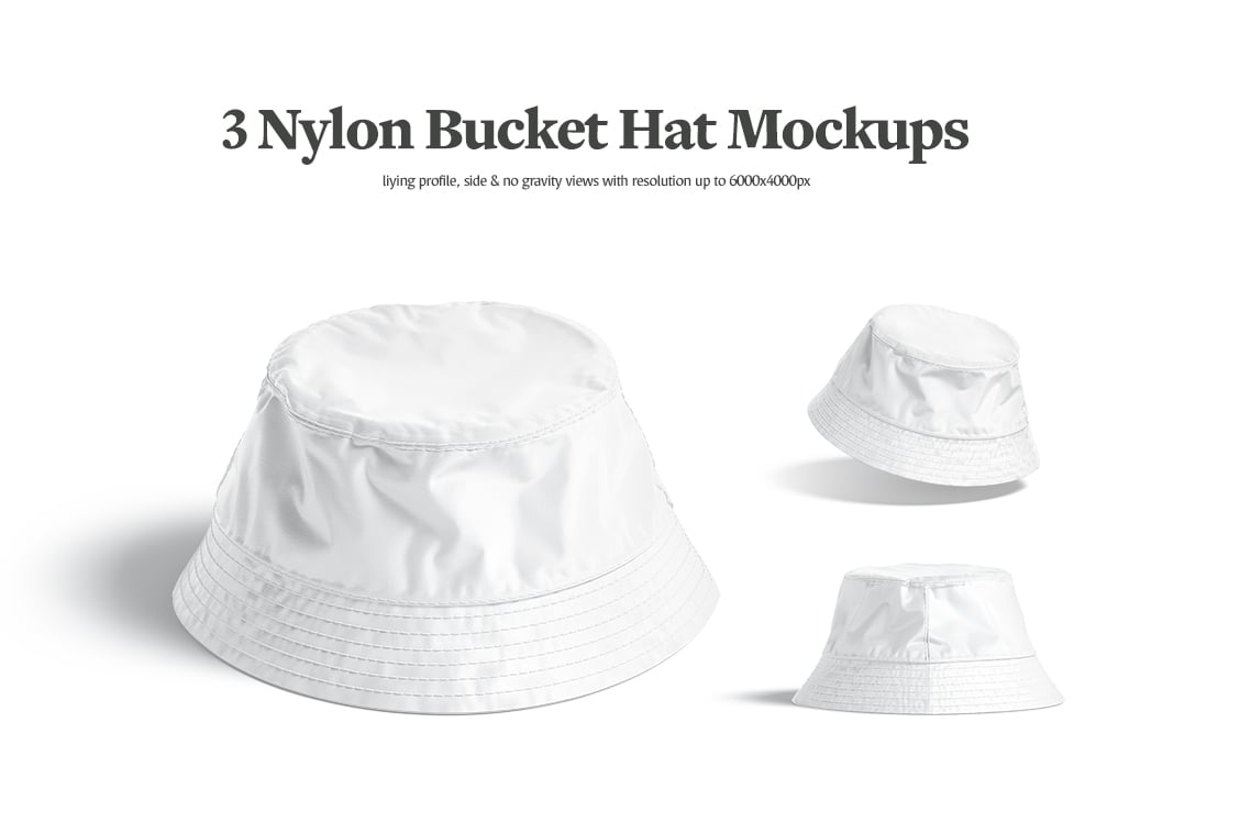 Nylon Bucket Hat Mockups