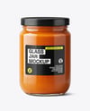 Glass Jar with Lobster Bisque Mockup