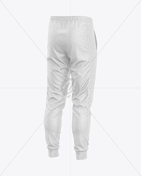 Heather Men’s Pants Mockup - Back Half Side View