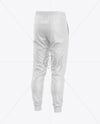 Heather Men’s Pants Mockup - Back Half Side View