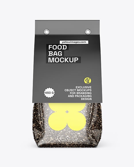 Transparent Package with Chia Seeds Mockup - Santa sack mockup