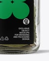 Square Glass Jar with Bay Leaves Mockup