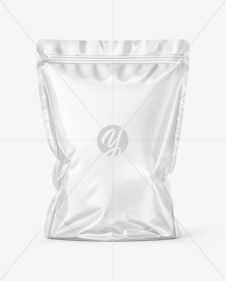 Transparent Clear Plastic Stand-Up Pouch Mockup
