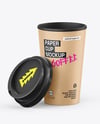 Kraft Paper Coffee Cup with Lid Mockup