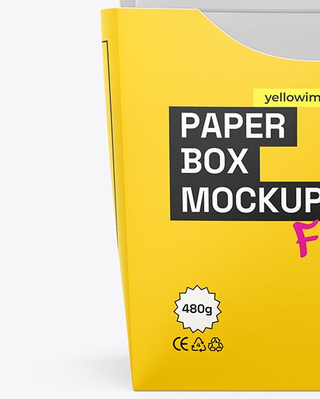 Opened Paper Food Box Mockup