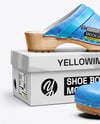 Pair of Clogs with Shoe Box Mockup