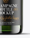 Green Glass Champagne Bottle Mockup