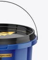 Glossy Plastic Bucket with Handle Mockup