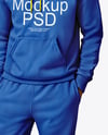 Black Man Wearing a Hoodie and Pants Mockup