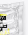 Transparent Clear Plastic Flow-Pack with Sausages Mockup