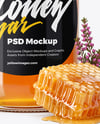Clear Glass Jar with Heather Honey Mockup