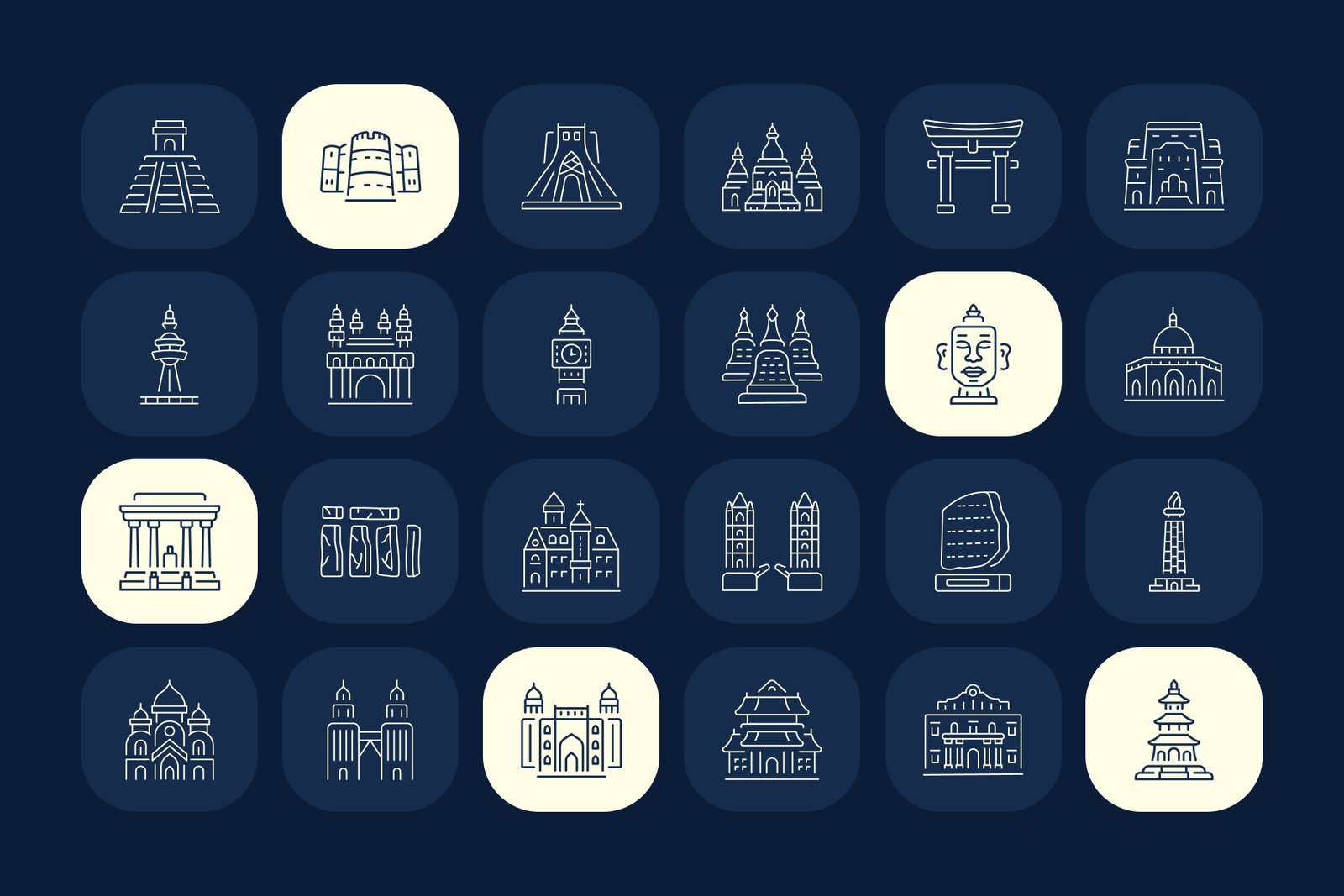 Monument Icon Art Set