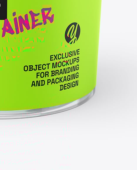 Clear Plastic Bucket with Handle Mockup