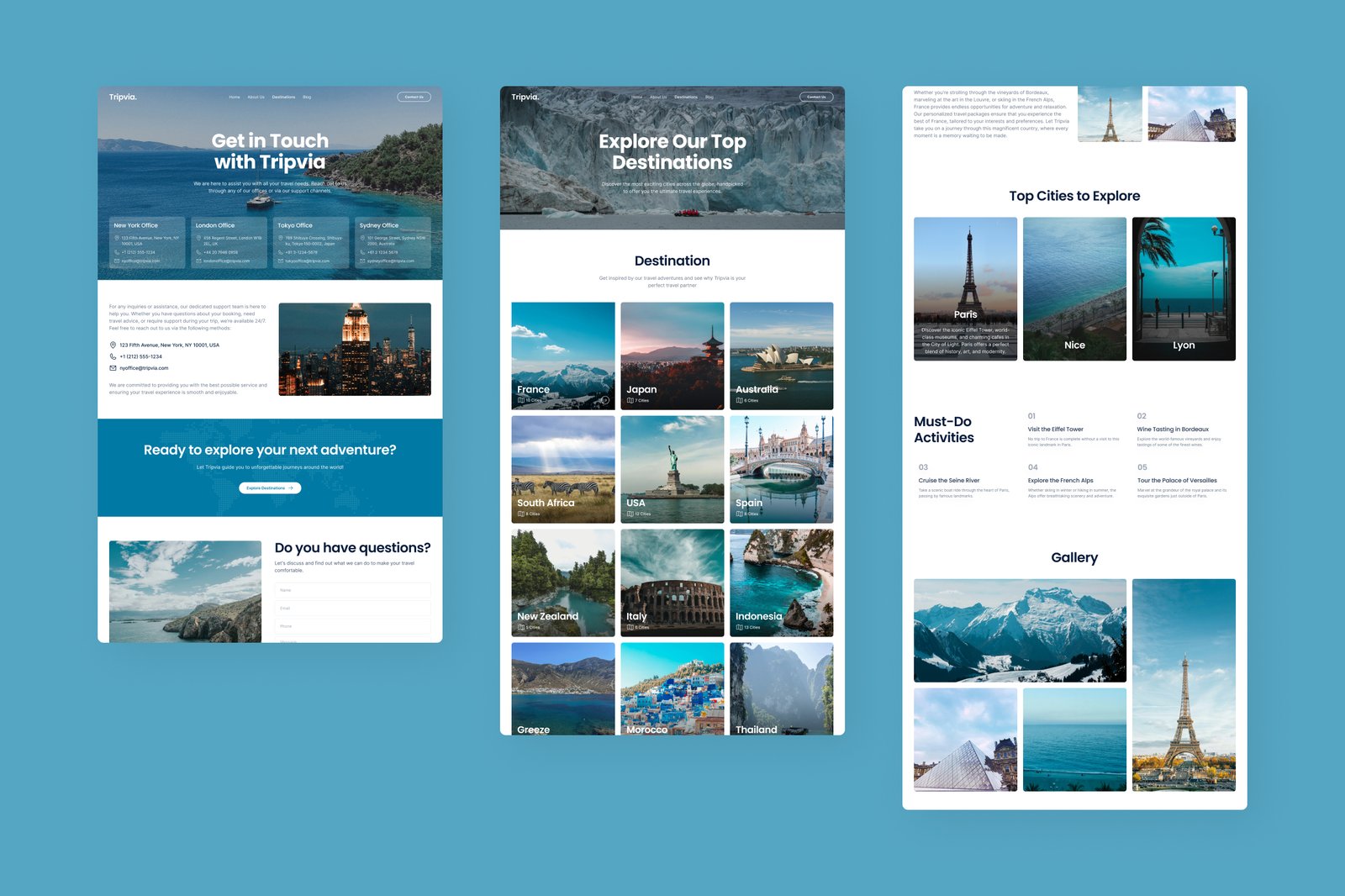 Tripvia - Travel Agency Website