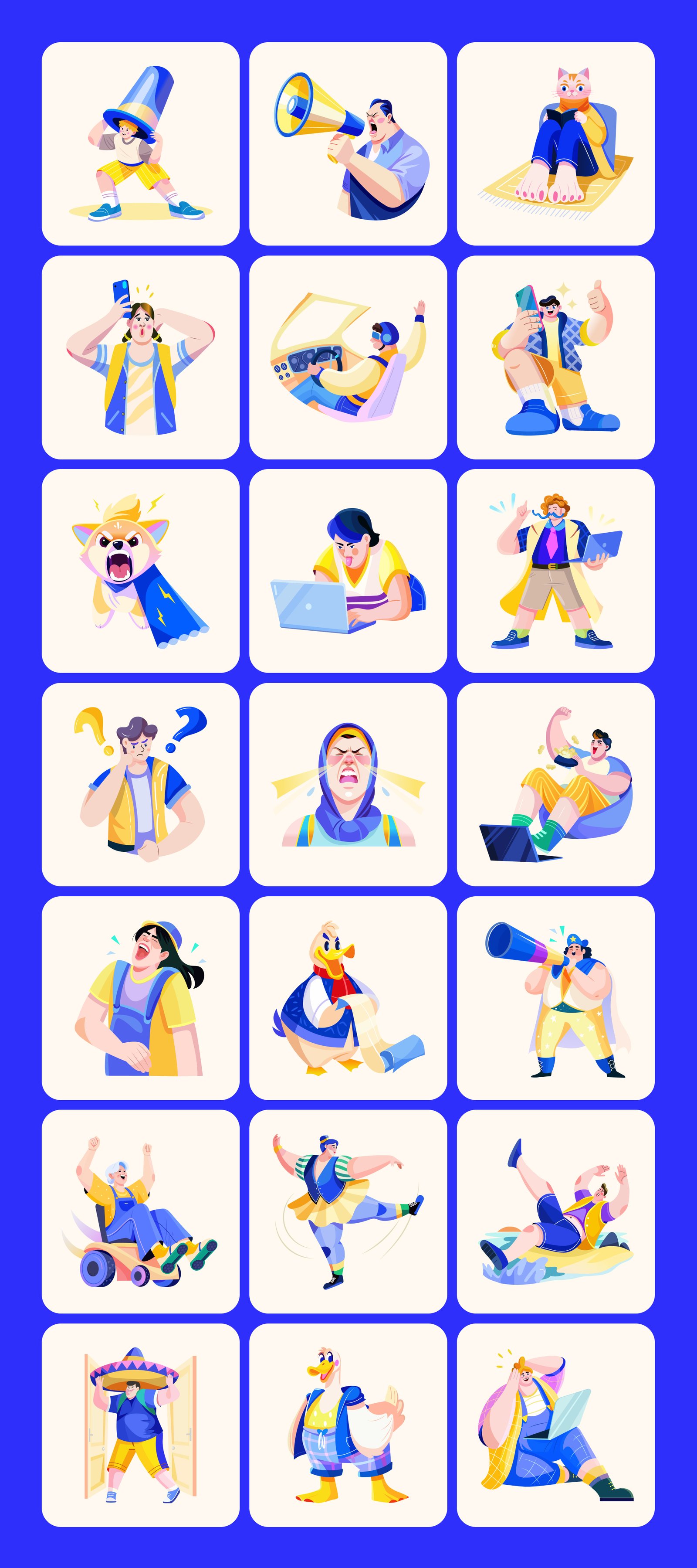 Funny and Silly Character Illustrations