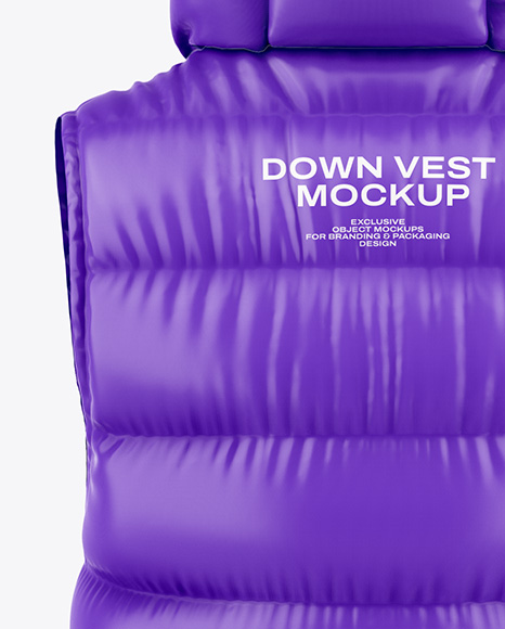 Hooded Down Vest Mockup