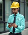 Man Wearing a Hard Hat Mockup