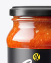 Glass Jar with Marinara Sauce Mockup
