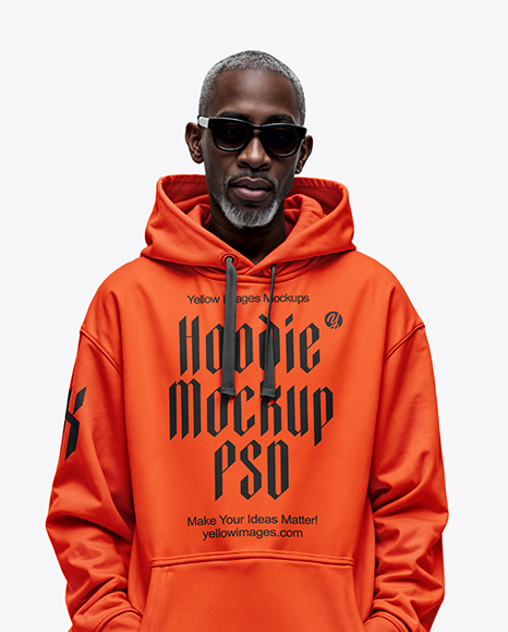 Black Man Wearing Oversize Hoodie and Sweatpants Mockup