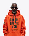 Black Man Wearing Oversize Hoodie and Sweatpants Mockup