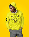 Black Man Wearing a Hoodie and Pants Mockup