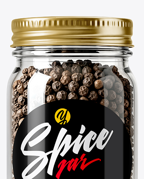 Spice Jar with Whole Black Pepper Mockup