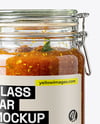 Clear Glass Jar with Tomato Chutney Mockup
