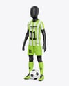 Kids V-Neck Sports Kit Mockup - Half side View