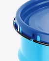 Glossy Tin Can w/ Metallic Handle Mockup