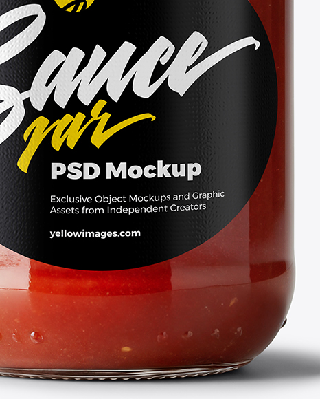 Glass Jar with Tomato Paste Mockup