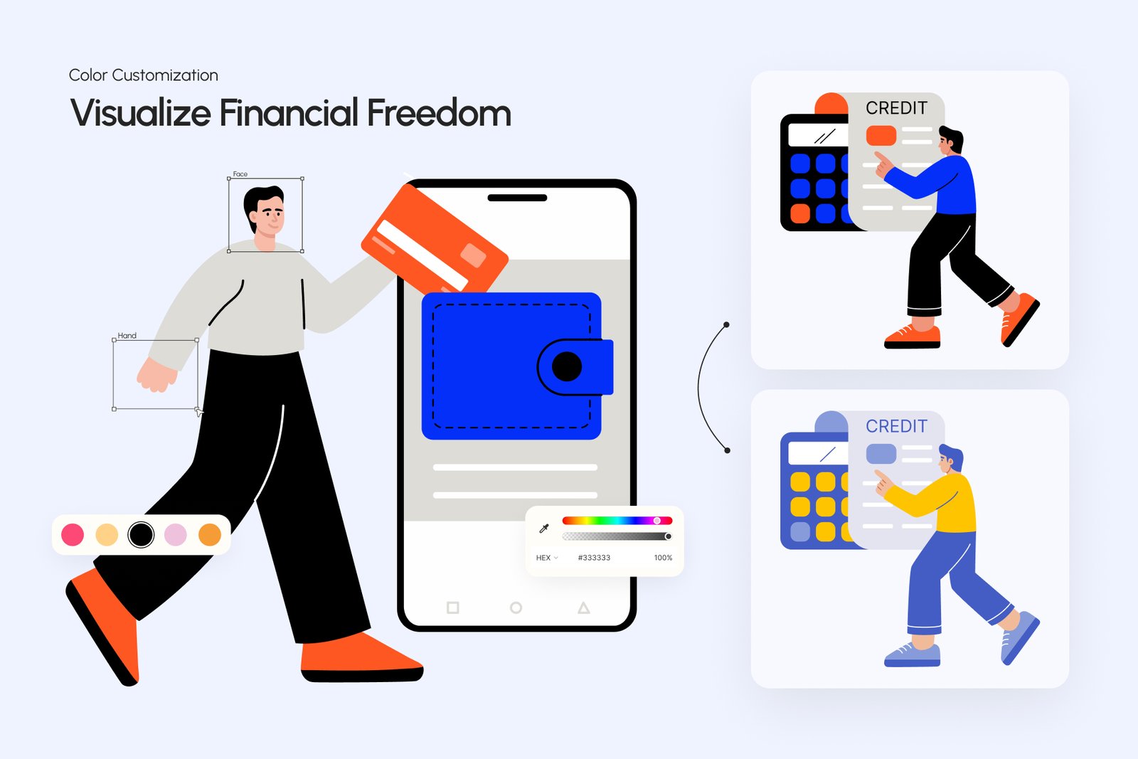 Credit Card Illustration Art Set