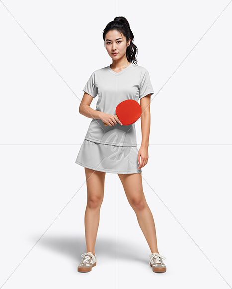 Woman Wearing Table Tennis Uniform Mockup