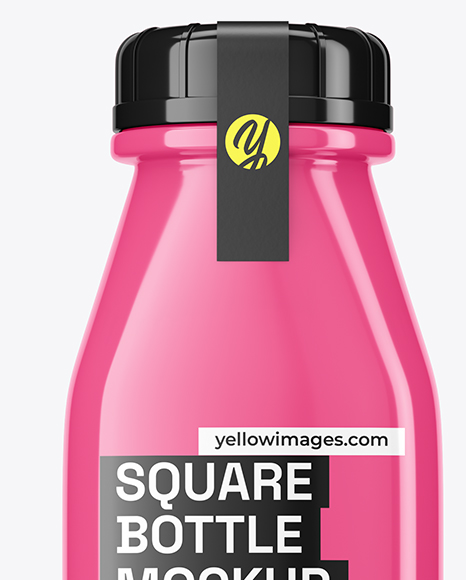 Square Glossy Bottle Mockup