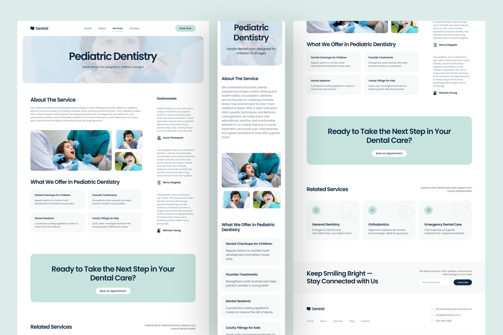 Dentrist - Dental Clinic Website UI Figma Template