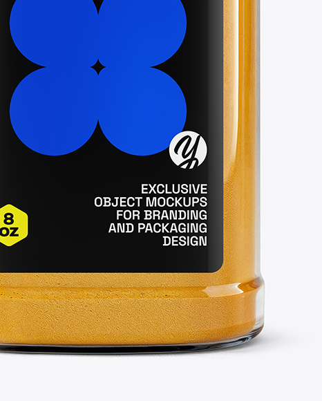 Square Spice Jar with Turmeric Mockup