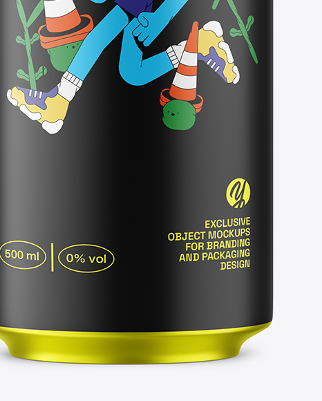 500ml Matte Aluminium Drink Can Mockup