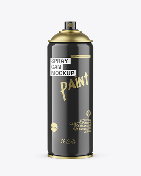 Glossy Spray Paint Can Mockup