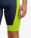 Man Wearing Cycling Jersey and Bib Shorts Mockup