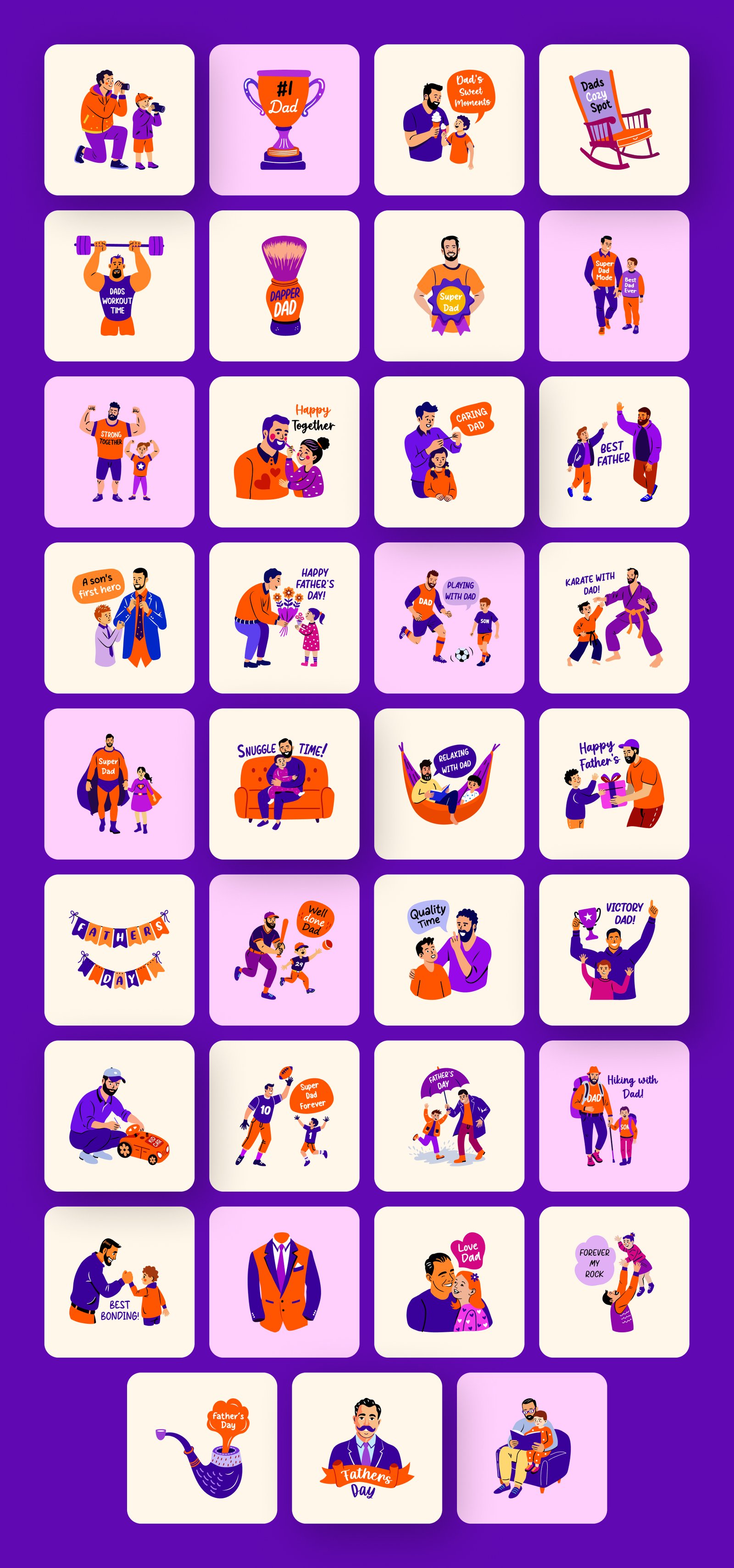 Happy Fathers Day Stickers