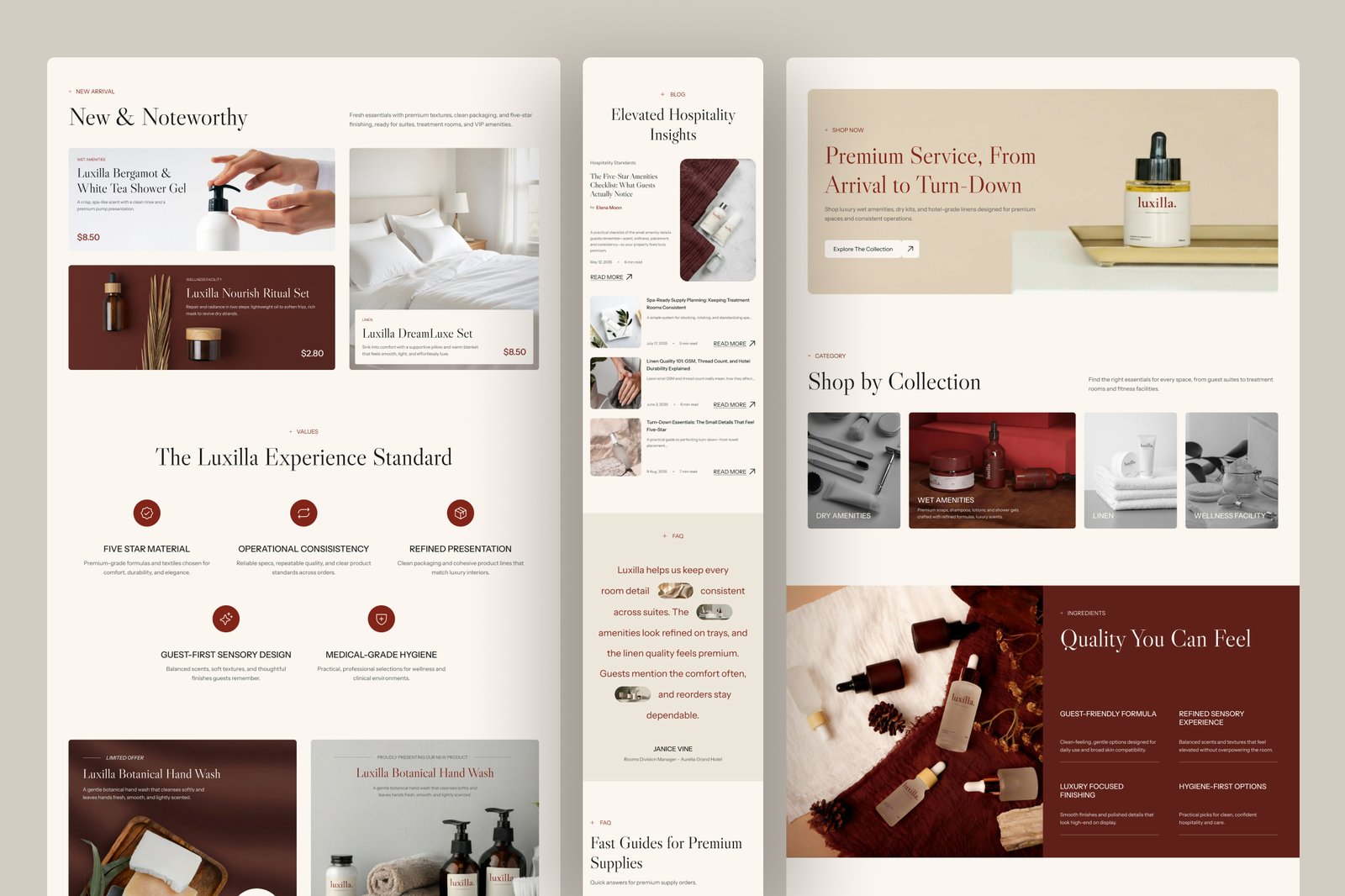 Luxilla - Hospitality E-Commerce Website UI Figma Template