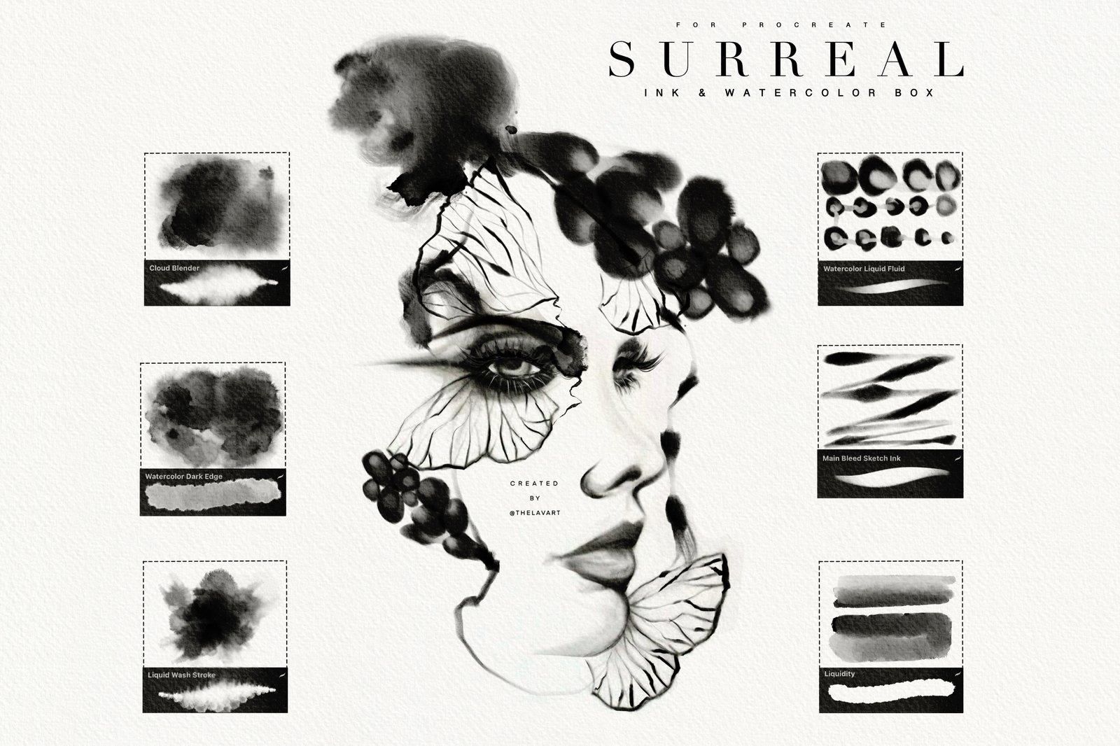 Surreal Ink &amp; Watercolor Kit for Procreate